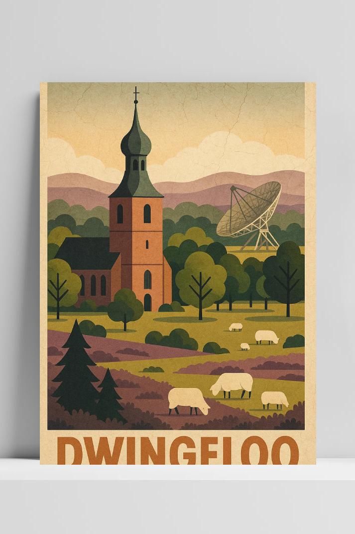 Dwingeloo Text Vintage op 3mm aluminium dibond