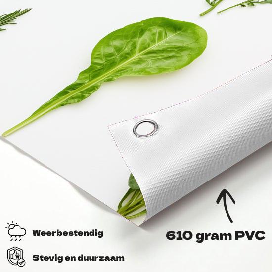 Tuinposter Groenten materiaal-detail: 610 grams weerbestendig PVC-doek