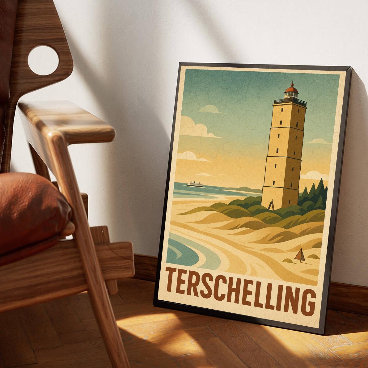 Terschelling Text Vintage poster sfeerbeeld 3