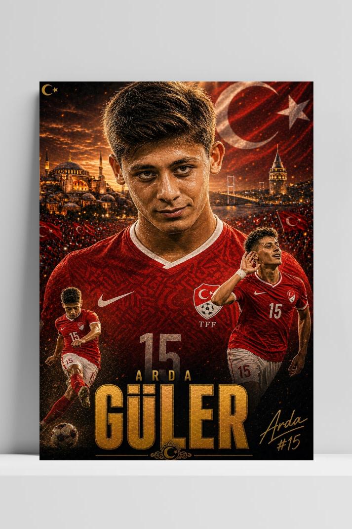 Arda Güler op 3mm aluminium dibond