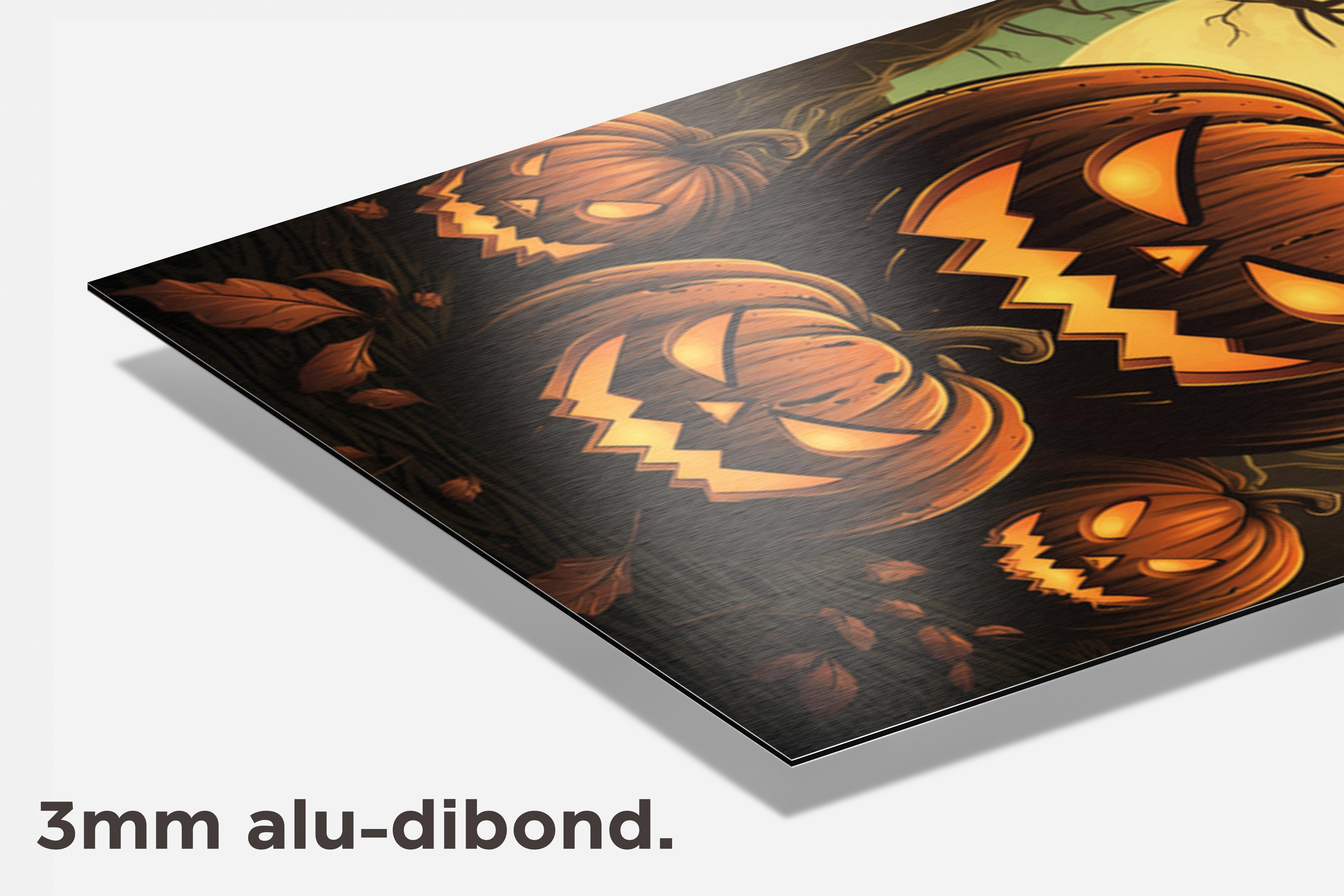 Halloween Pompoenen Cartoon dibond detail