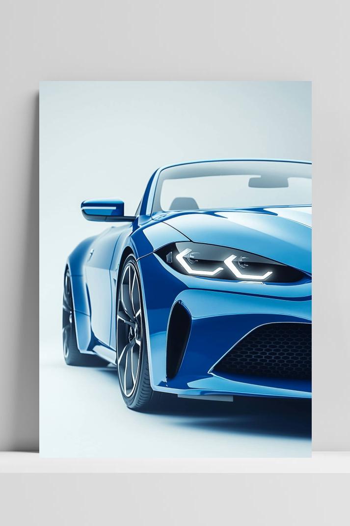 Cabriolet Auto op 3mm aluminium dibond
