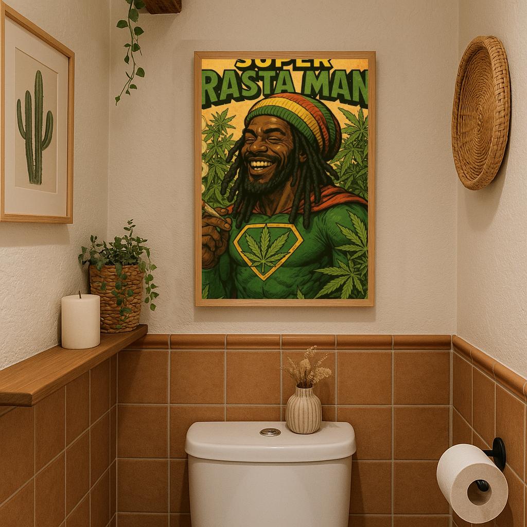 Super Rasta Man Cannabis Text poster sfeerbeeld 3