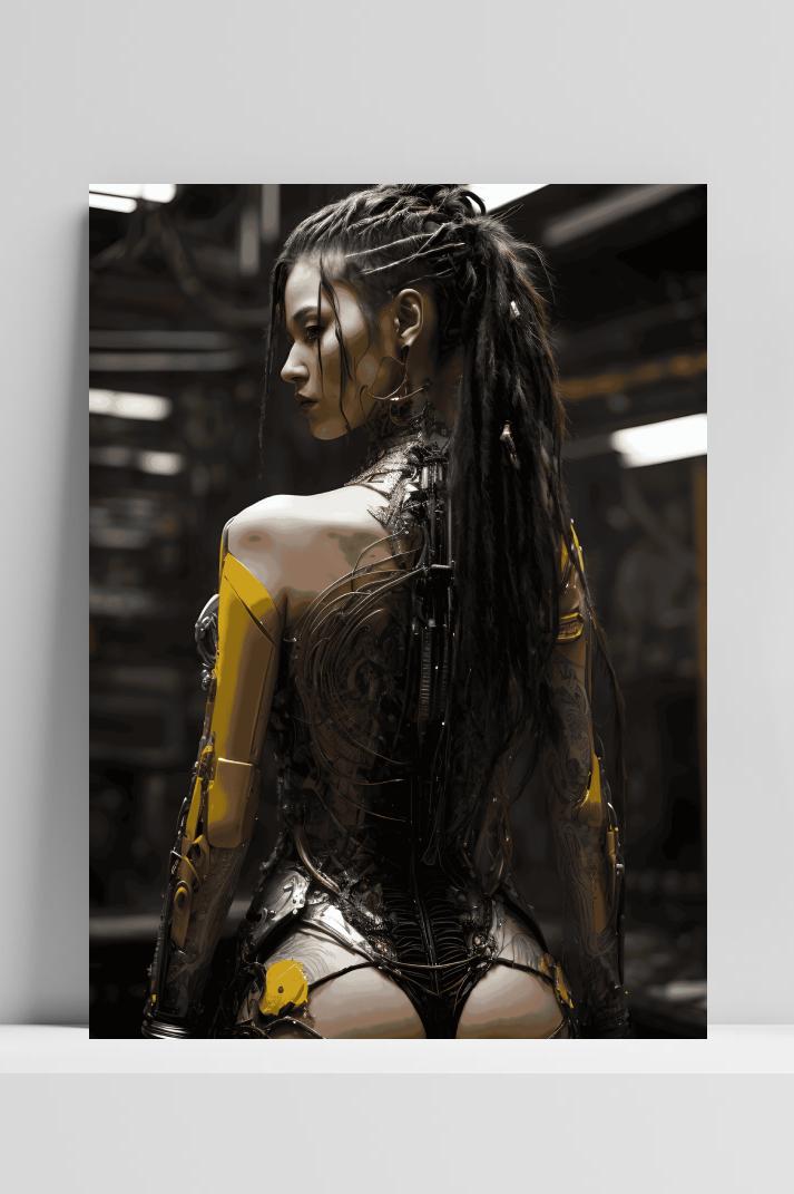Cyber Babe Anime op 3mm aluminium dibond