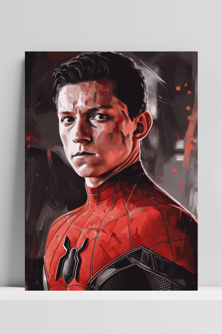Spiderman Tom Holland op 3mm aluminium dibond