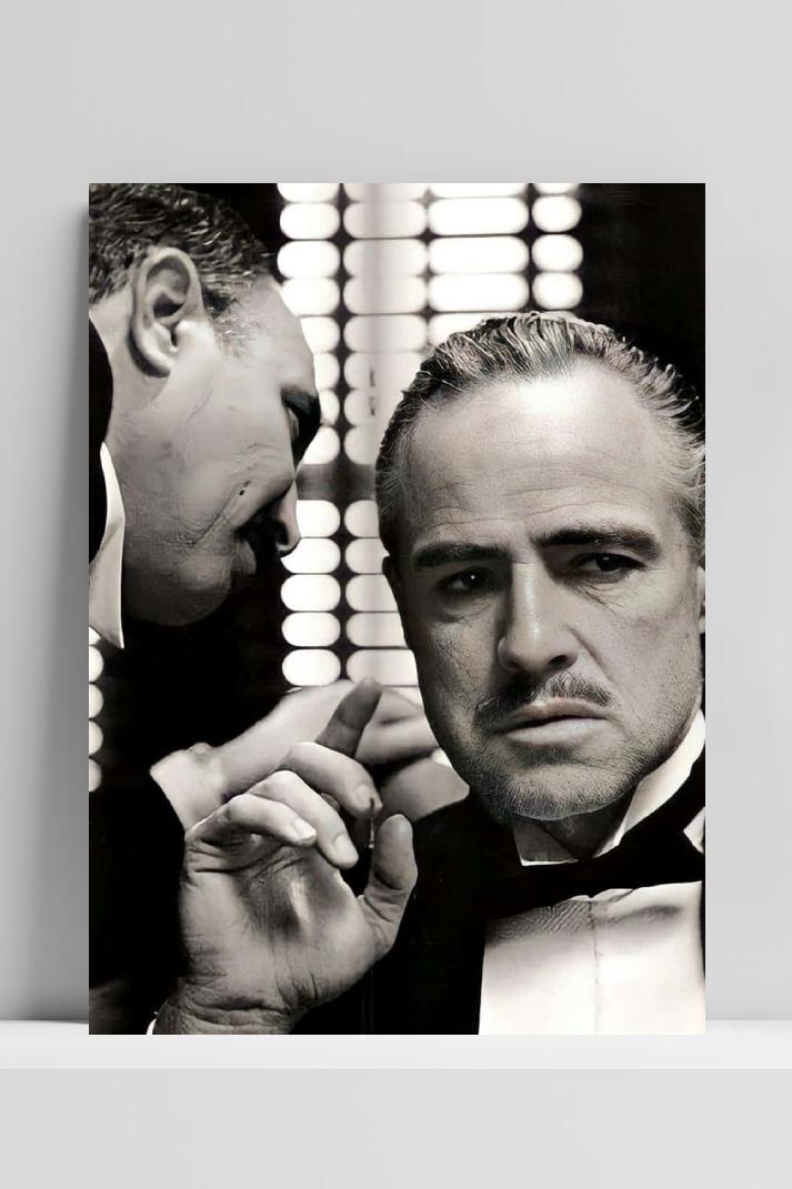 Vito Corleone The Godfather B&W op 3mm aluminium dibond