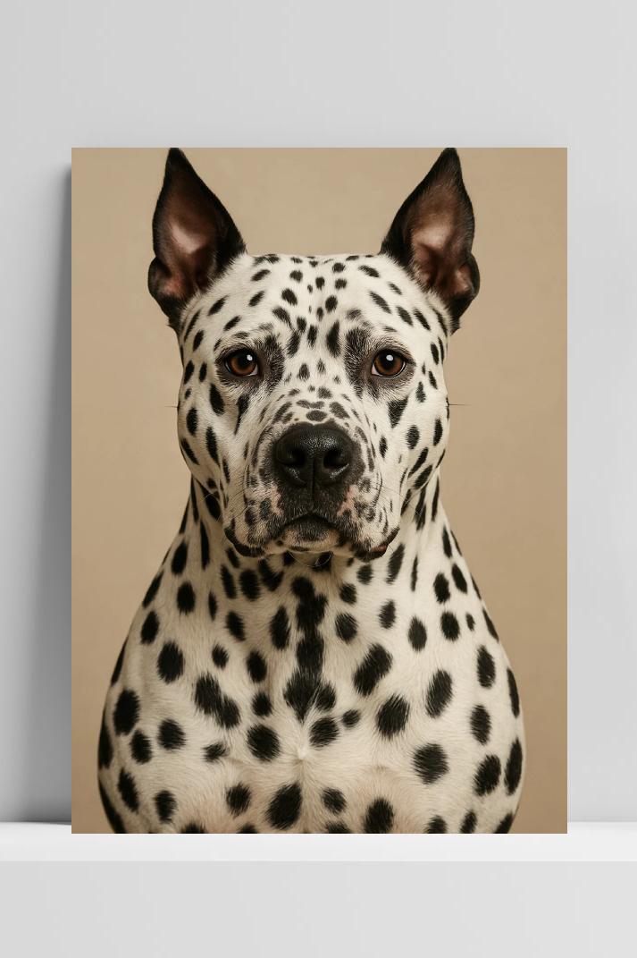 Dalmatian Dog op 3mm aluminium dibond