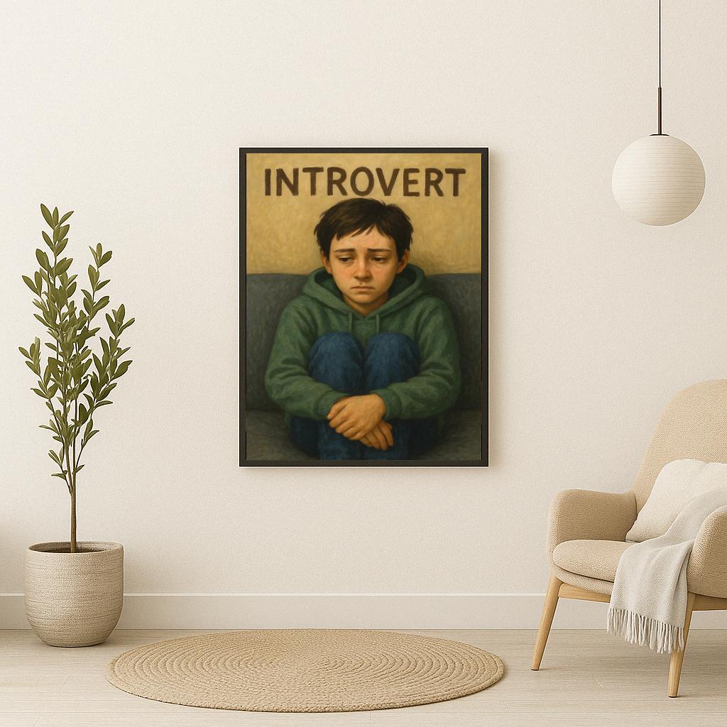 Introvert Text Quote Boy poster sfeerbeeld 2