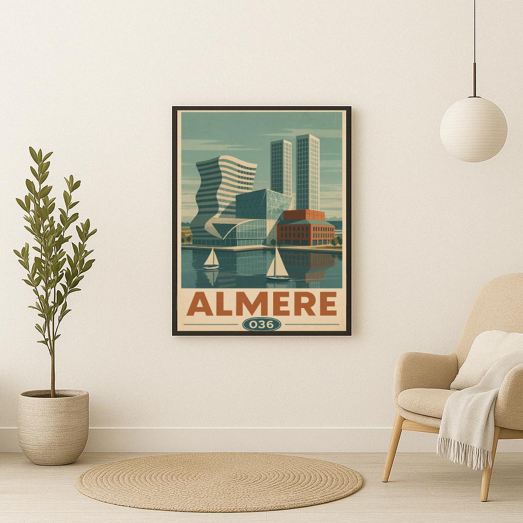 Almere Netherlands Vintage Text poster sfeerbeeld 2