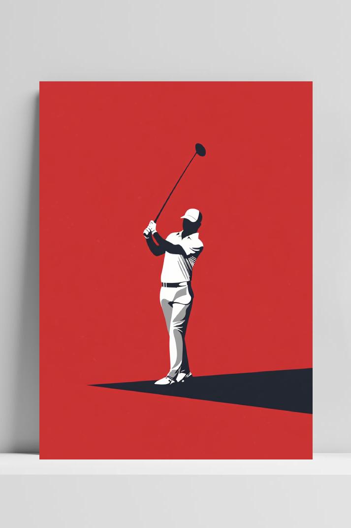 Golf Pop Art op 3mm aluminium dibond