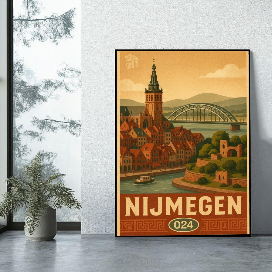 Nijmegen Netherlands Vintage Text poster sfeerbeeld 1