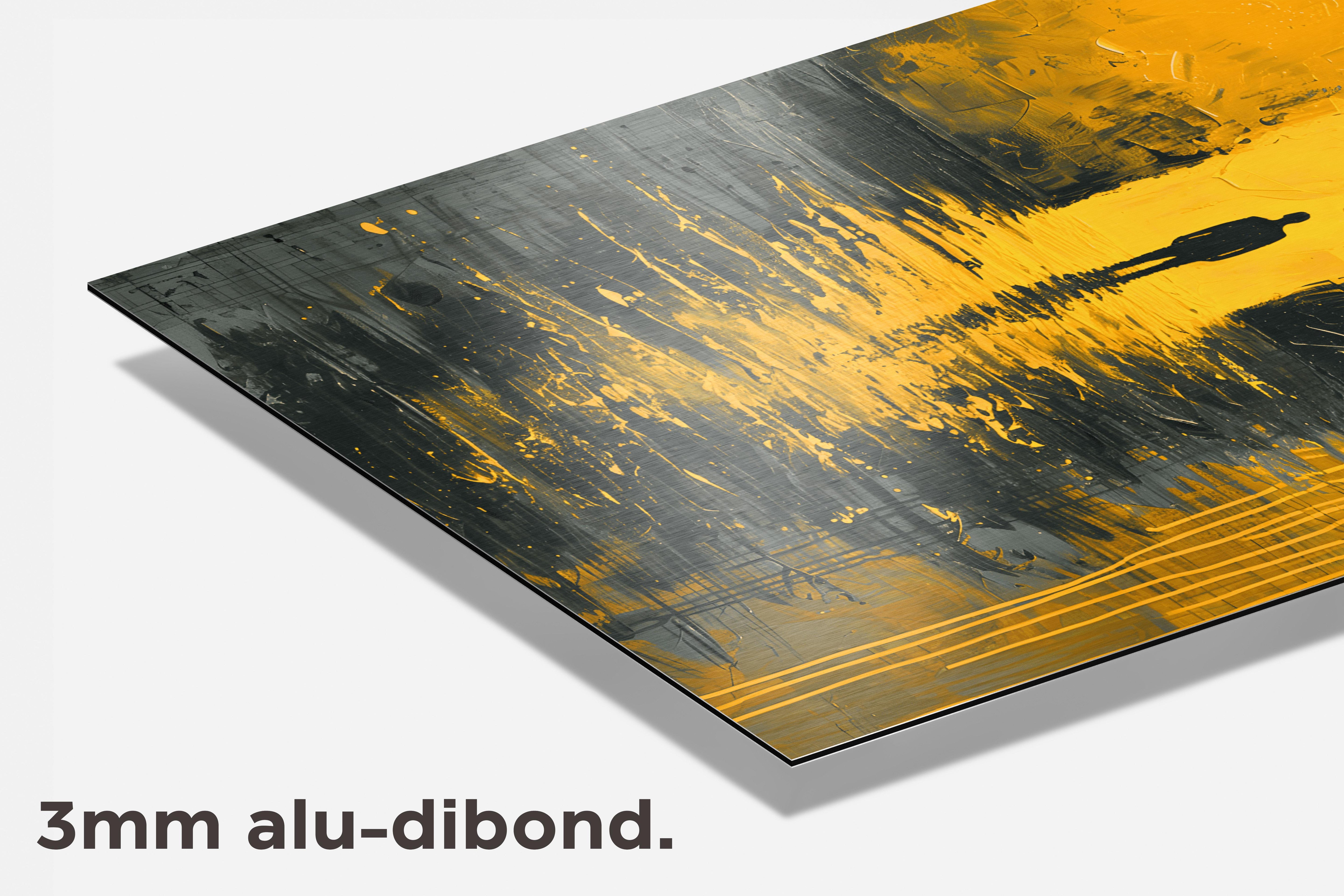 Gele Silhouet dibond detail