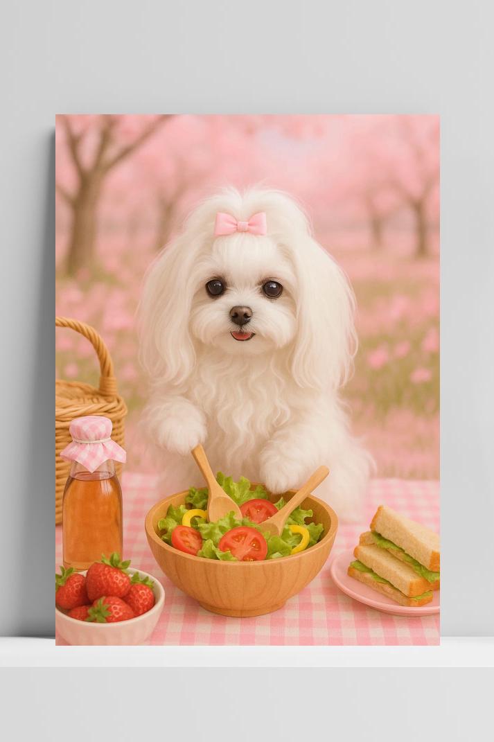 Maltese Picnic op 3mm aluminium dibond
