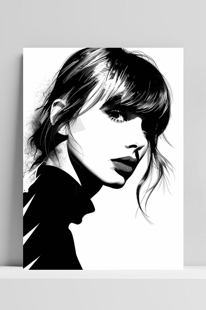 Vrouw Portret Zwart Wit op 3mm aluminium dibond