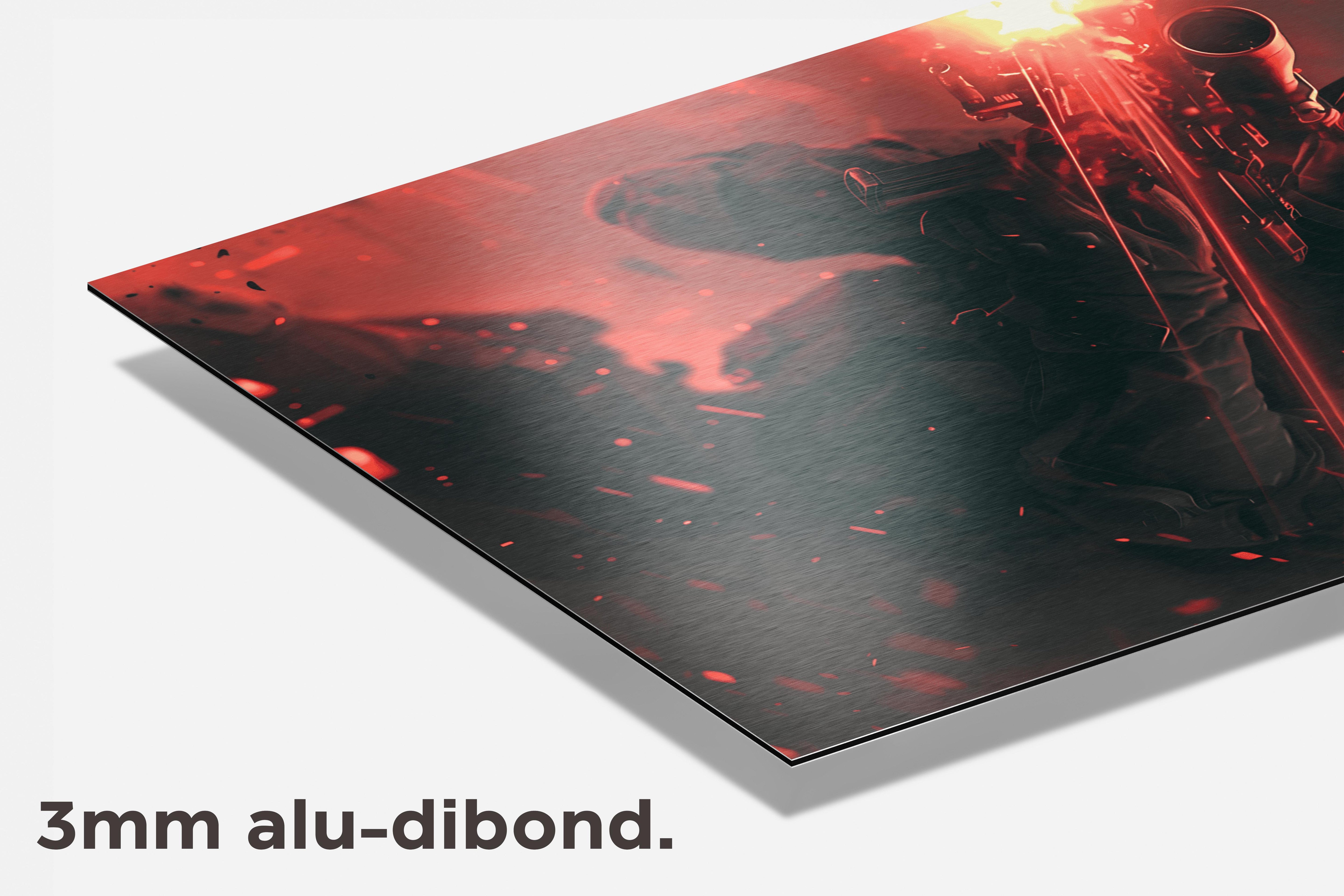 Geweerschot Soldaat dibond detail