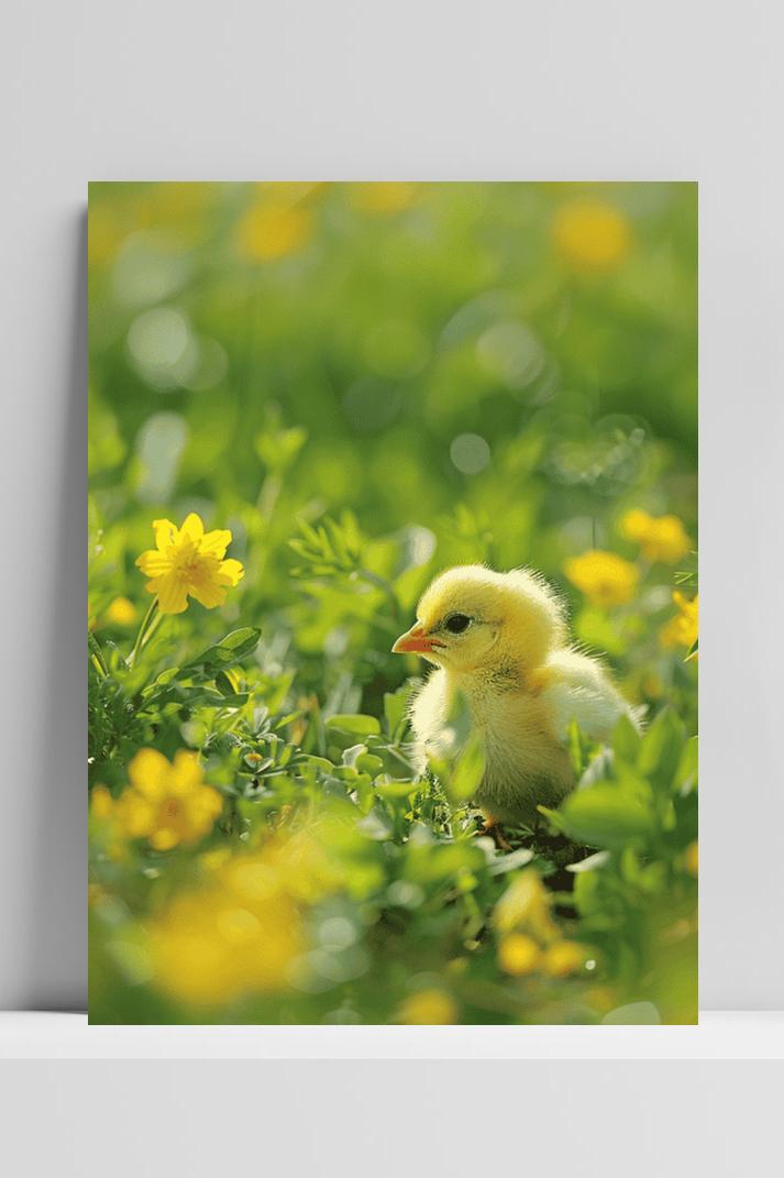 Kuiken Bloemen op 3mm aluminium dibond