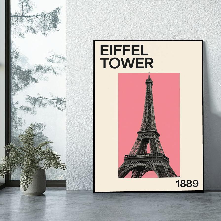 Eiffel Tower 1889 Text poster sfeerbeeld 1