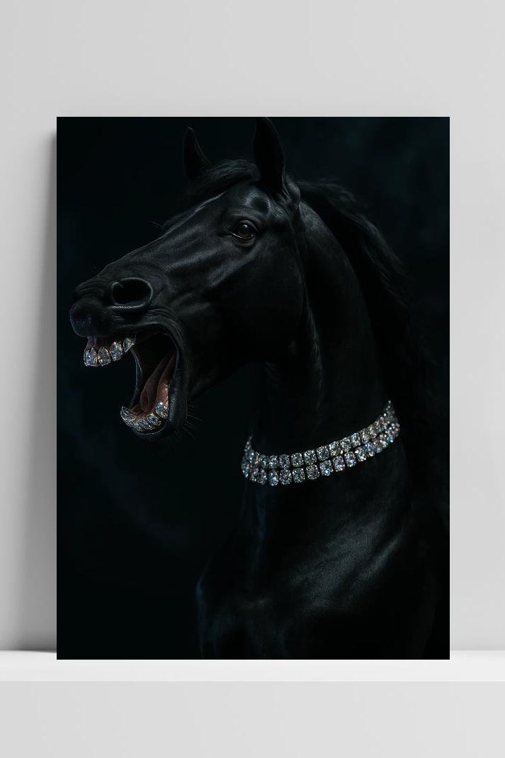 Horse Diamonds op 3mm aluminium dibond