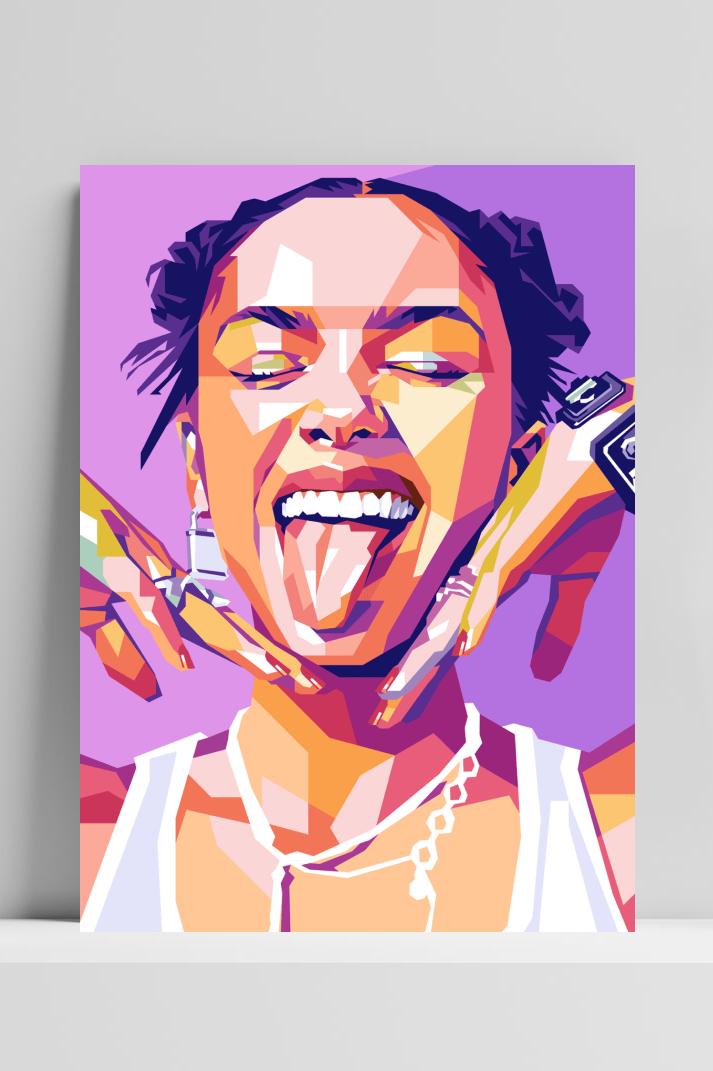 Olivia Rodrigo op 3mm aluminium dibond