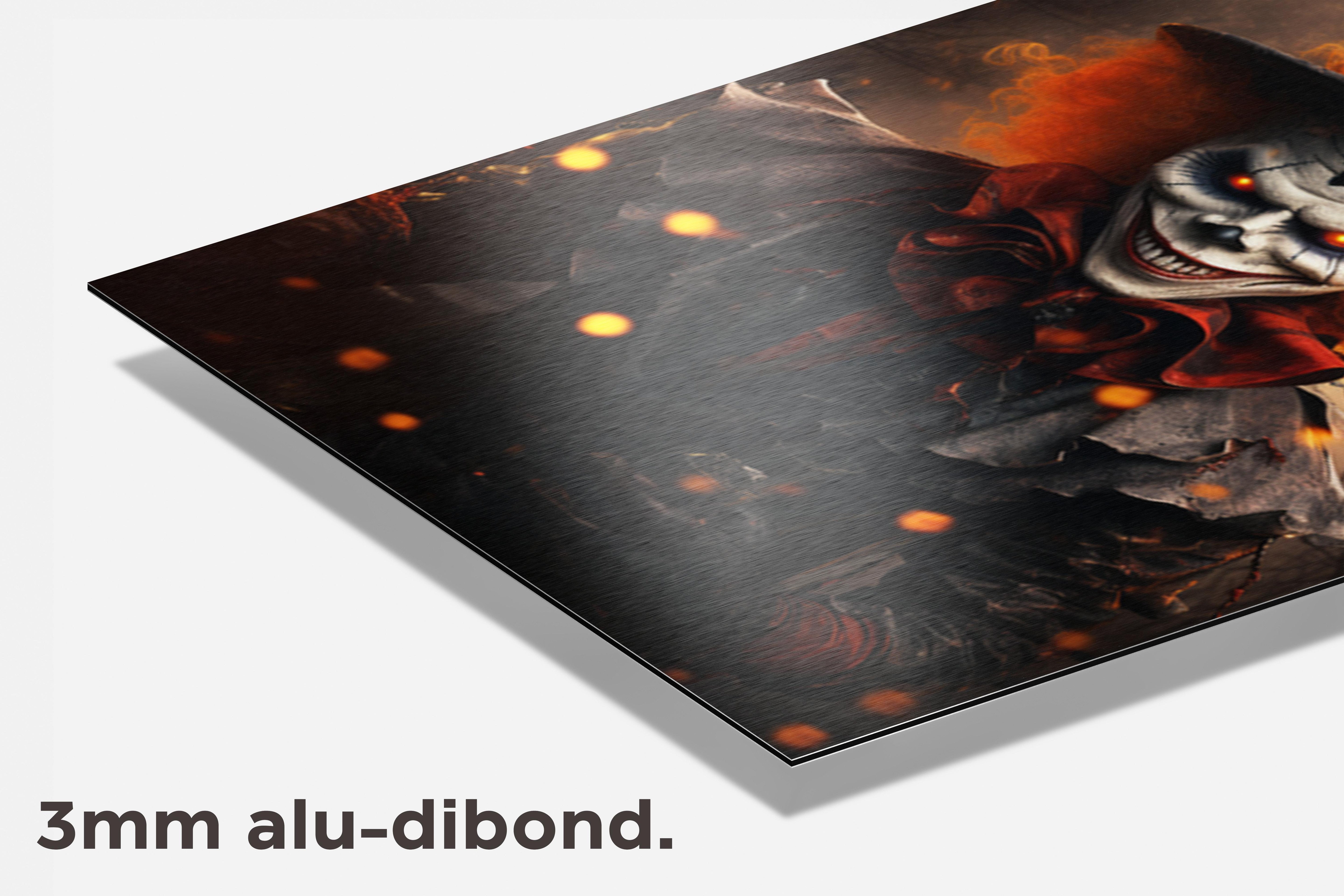 Clown Vuur Halloween dibond detail