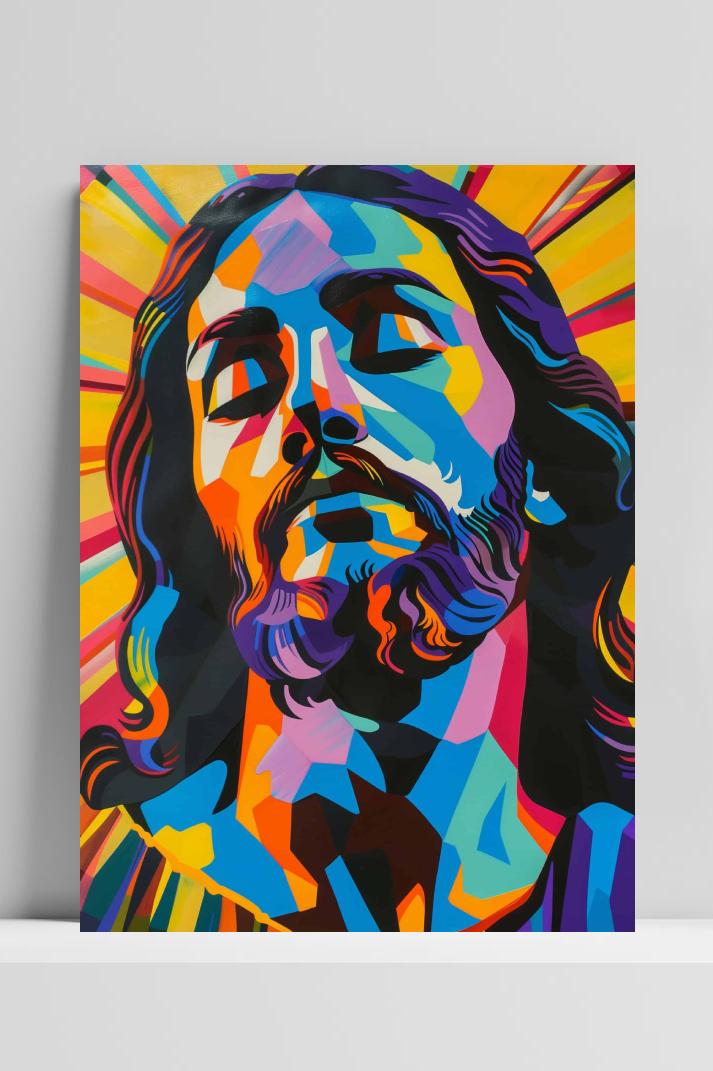 Jezus Christus op 3mm aluminium dibond