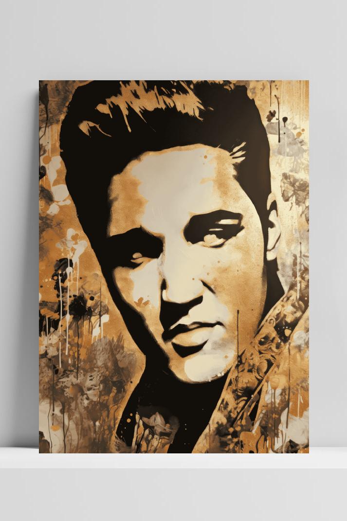 Elvis Presley Goud op 3mm aluminium dibond