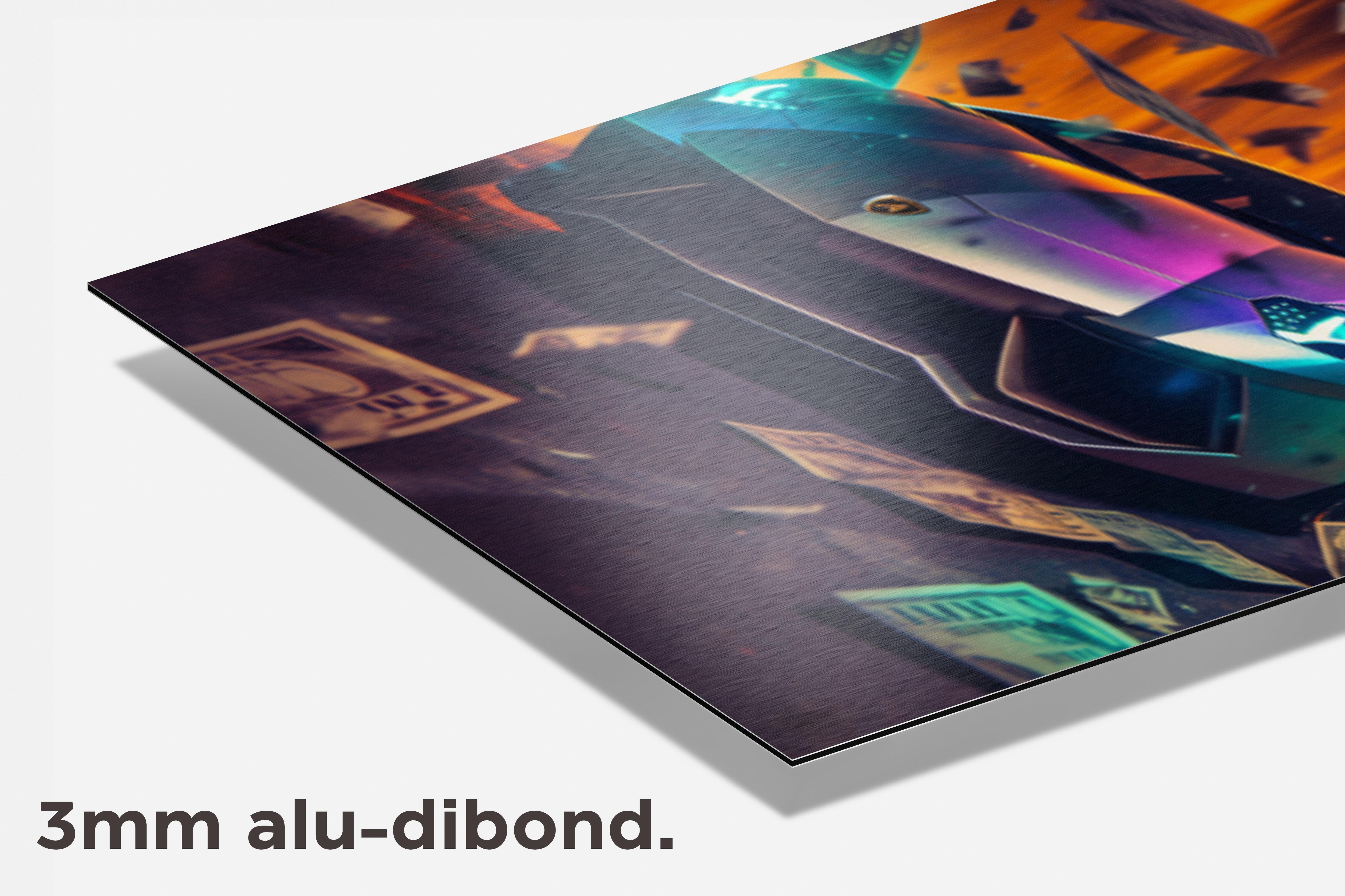 Lambo Dollars dibond detail