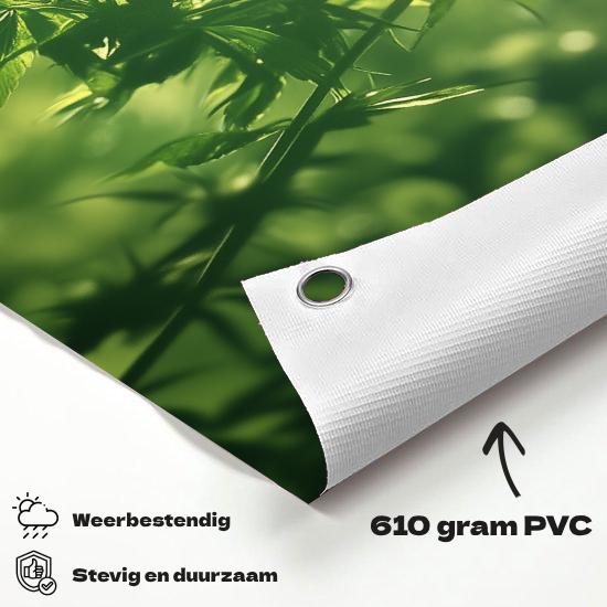 Tuinposter Cannabis materiaal-detail: 610 grams weerbestendig PVC-doek
