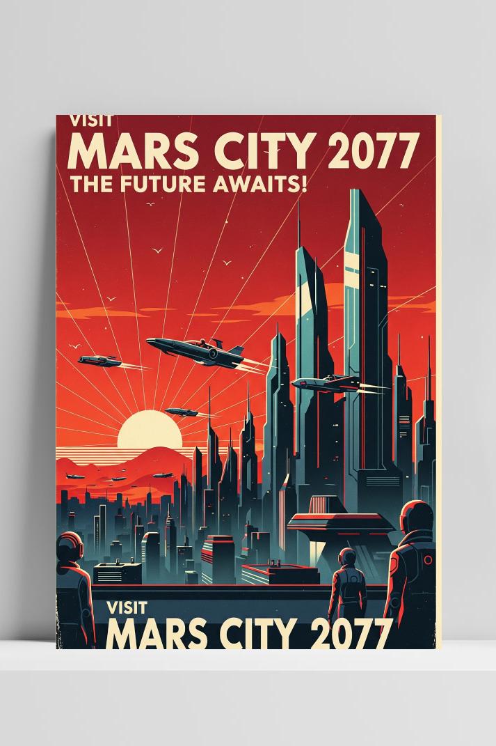 Mars City Future Text op 3mm aluminium dibond