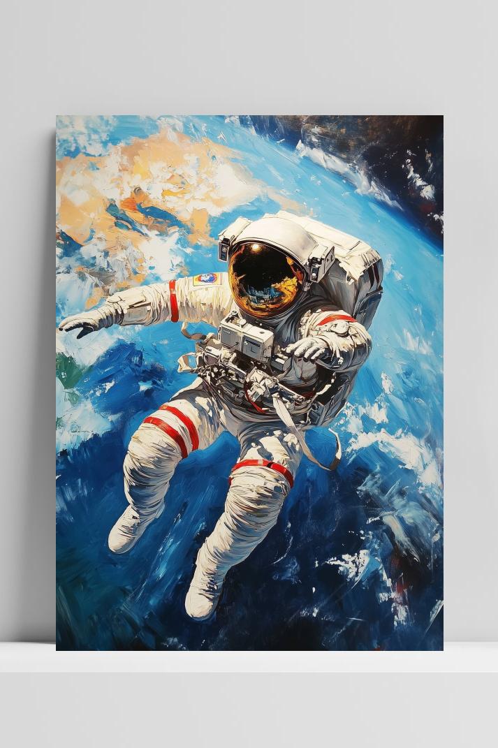 Astronaut op 3mm aluminium dibond