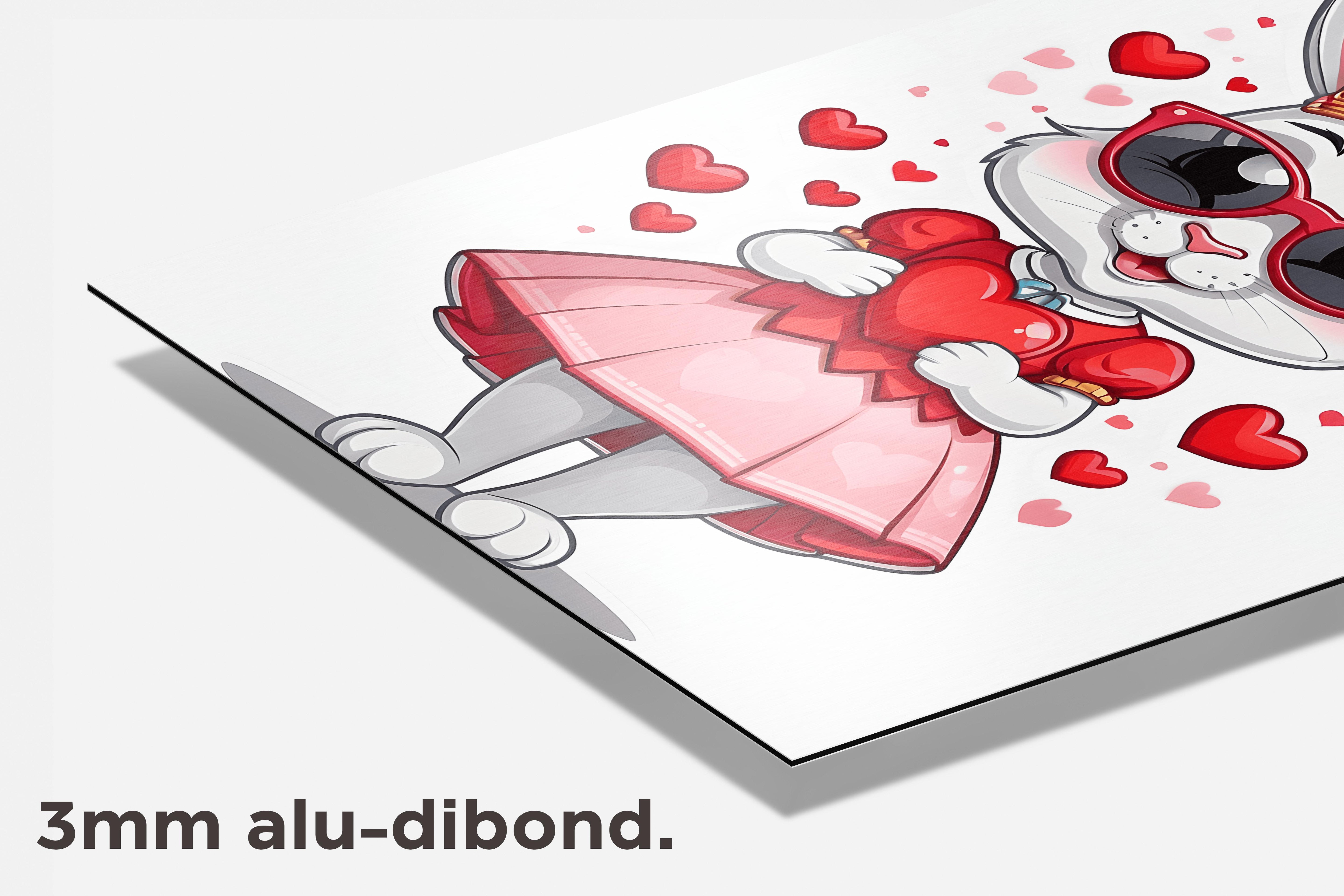 Meisjes Konijn Cartoon dibond detail