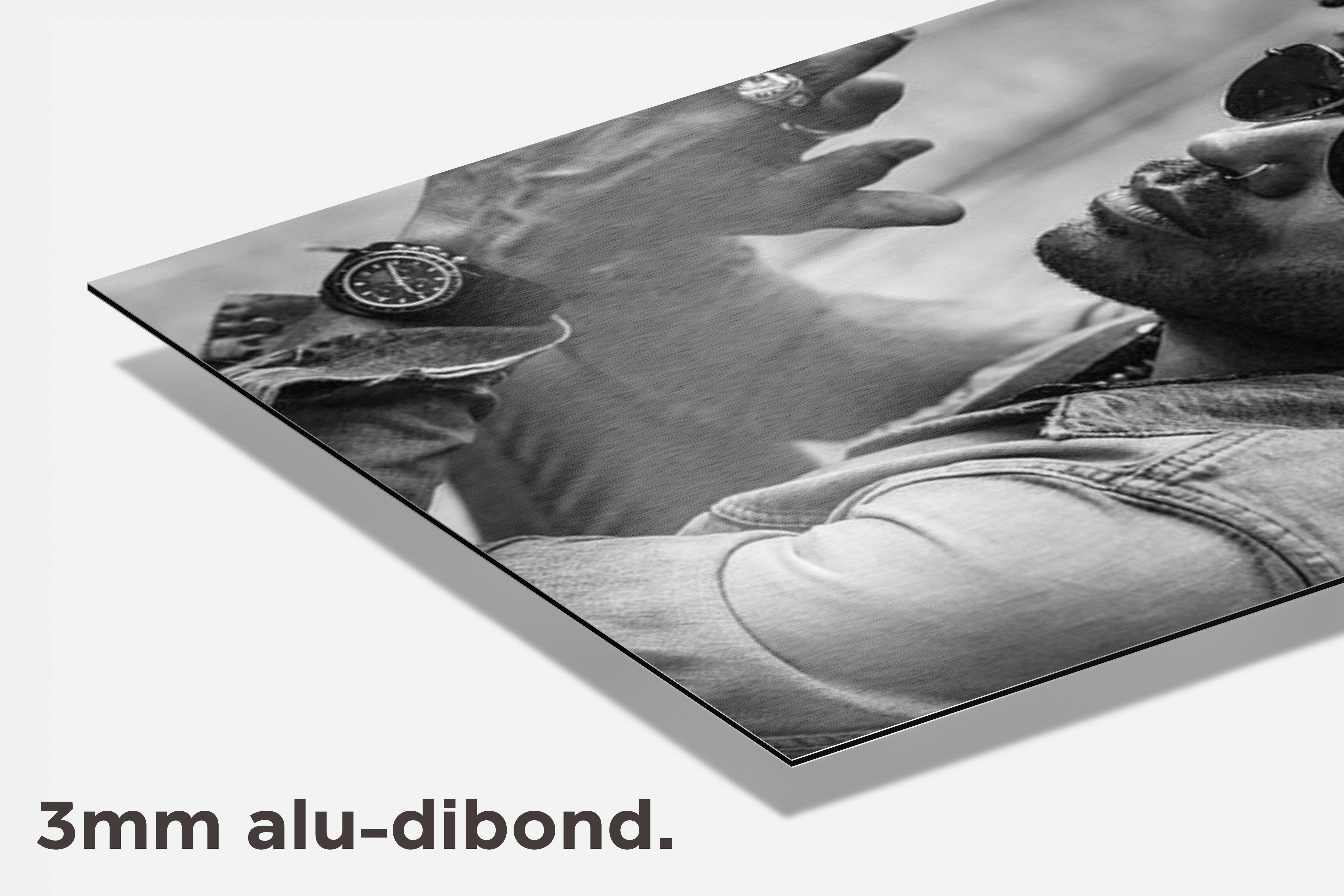 Lenny Kravitz Zwart Wit dibond detail