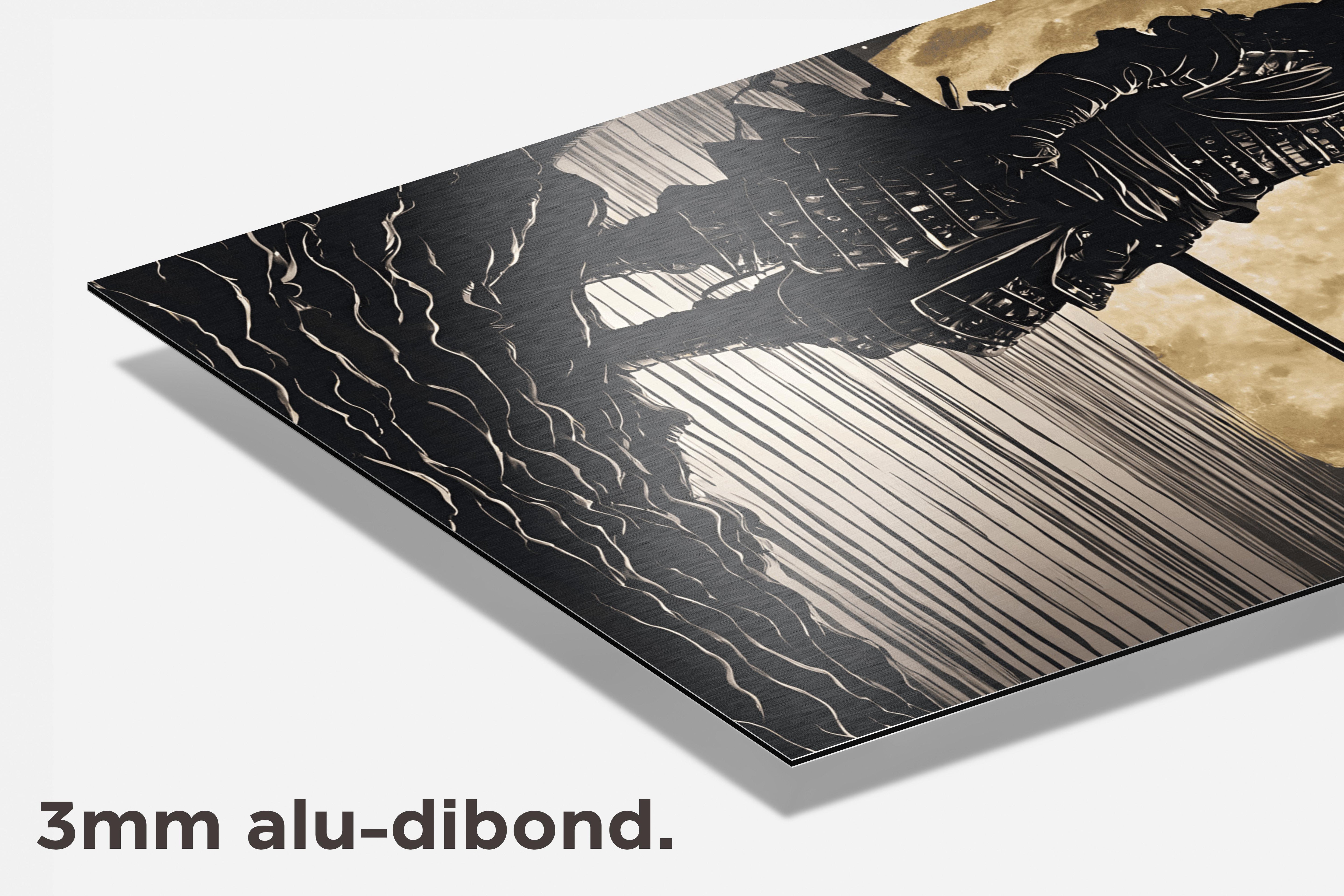Samurai Silhouet dibond detail