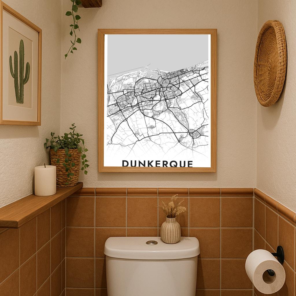 Dunkerque Map France White poster sfeerbeeld 3