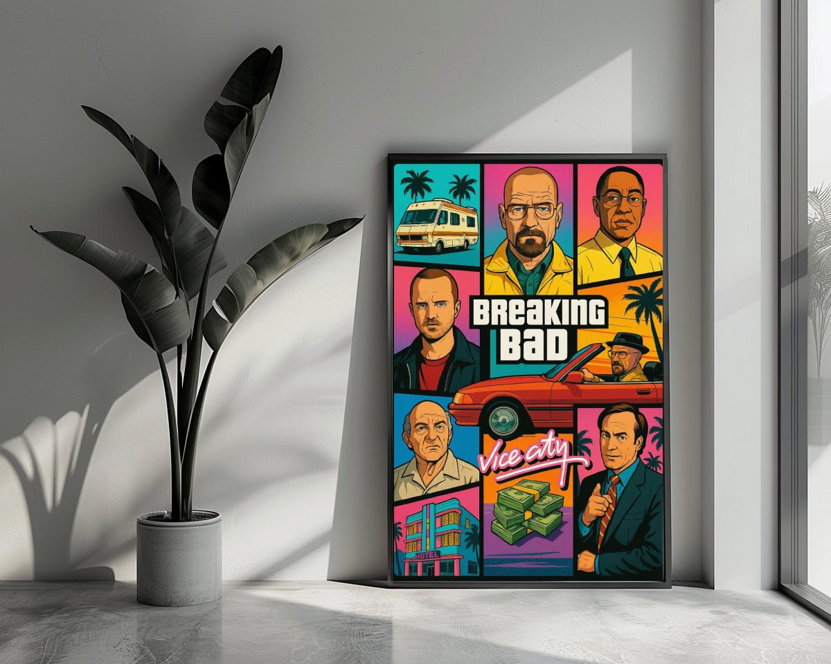 Breaking Bad Cartoon Collage poster van 25 Artstreet