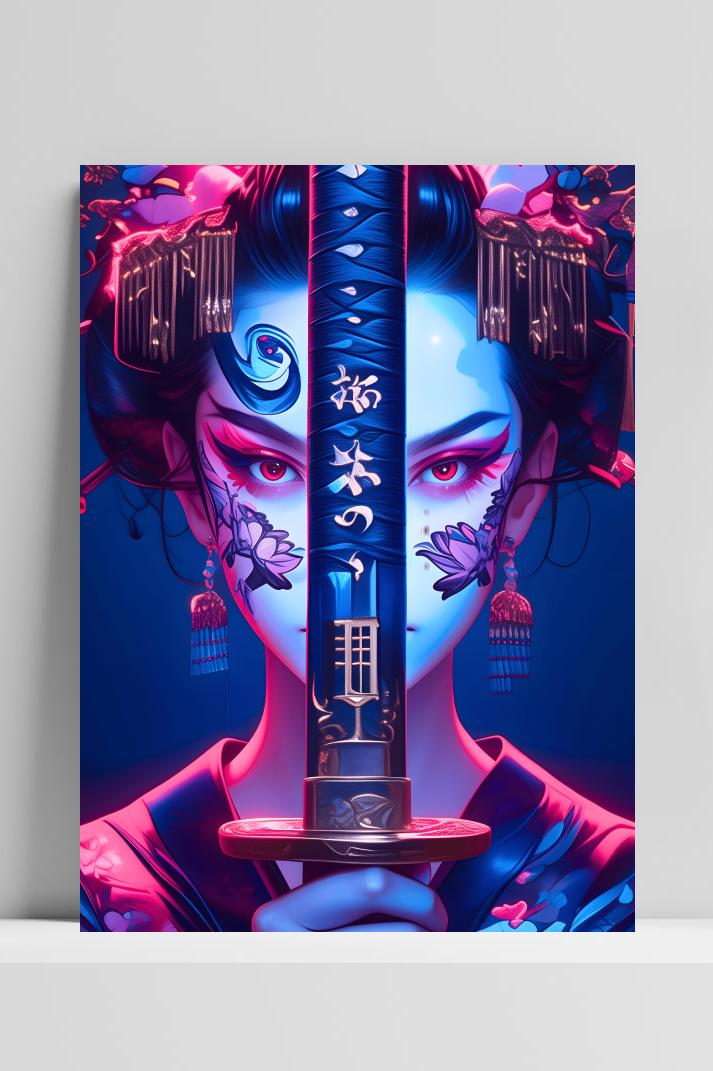 Neongeisha op 3mm aluminium dibond