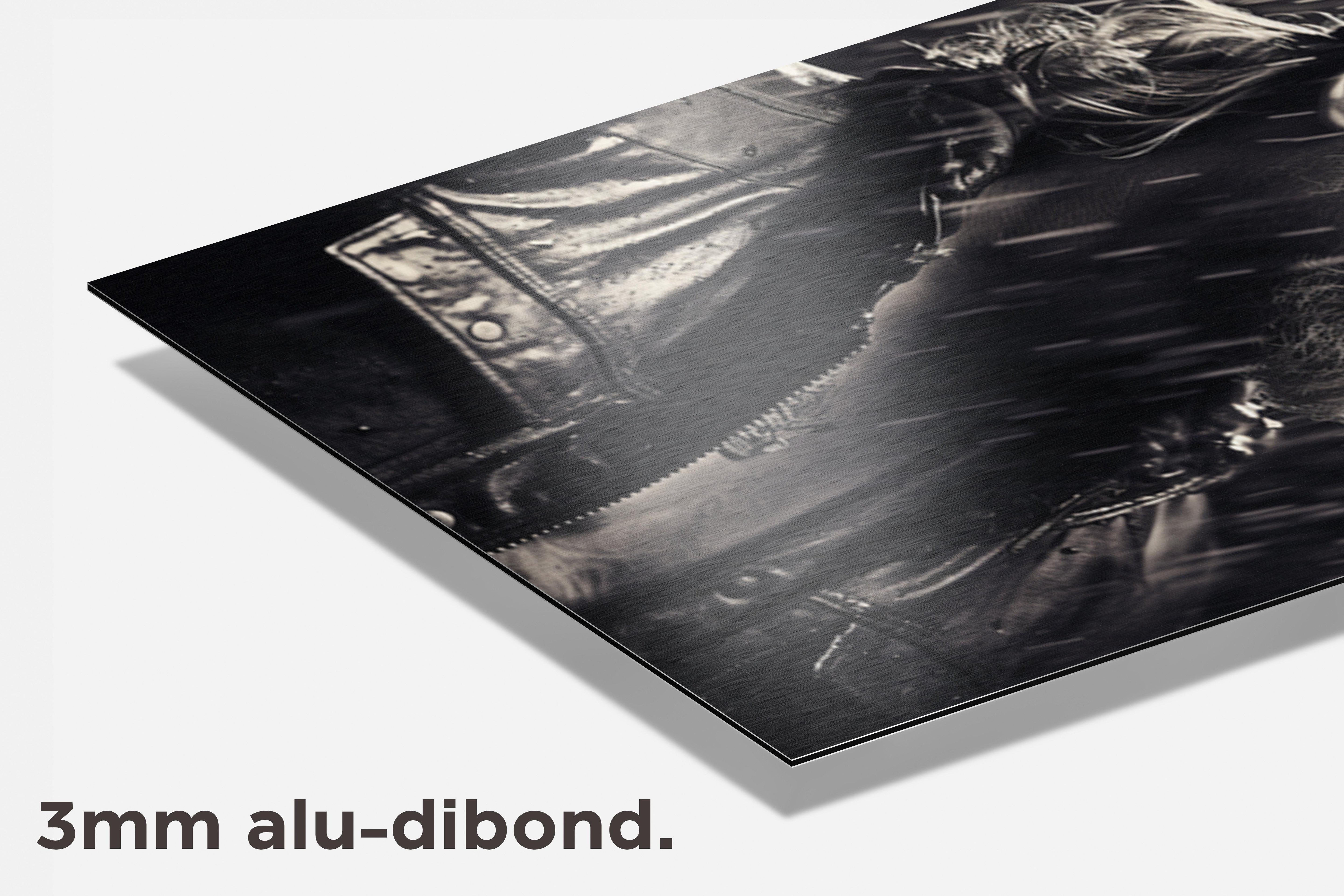 Sons of Anarchy Zwart Wit dibond detail