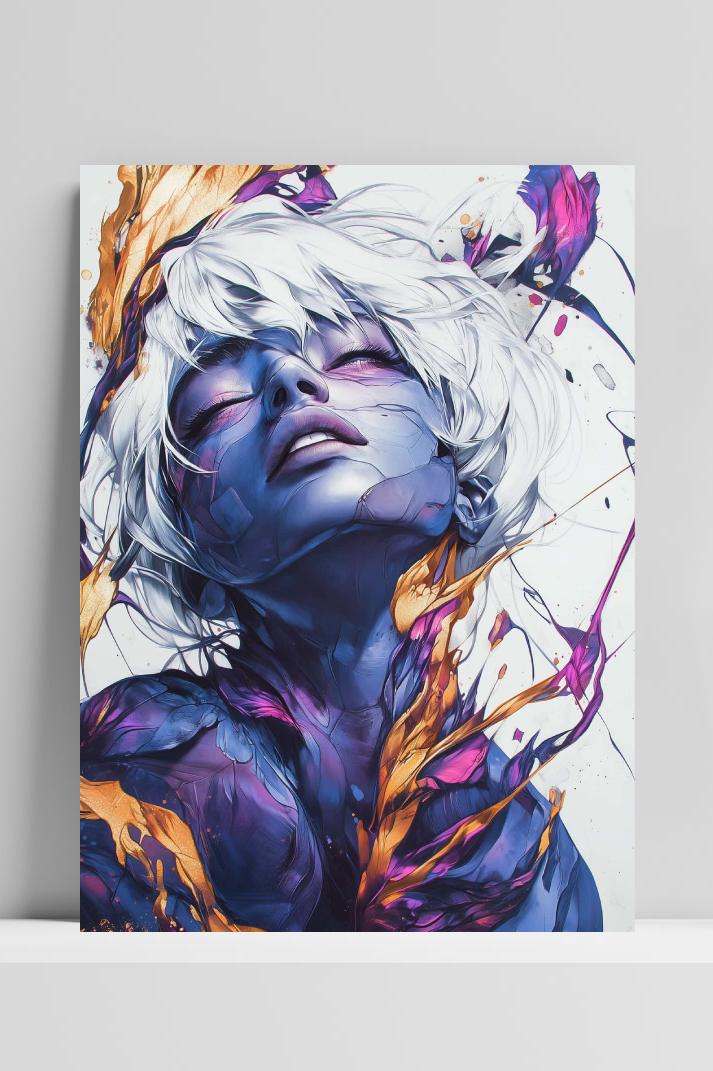 Woman Purple op 3mm aluminium dibond