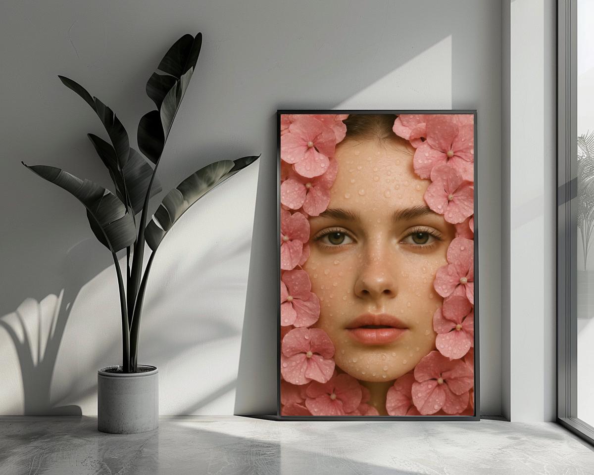 Lady Flowers Portrait poster van 25 Artstreet