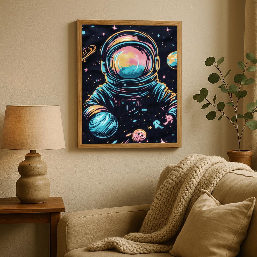 Astronaut Space Retro poster sfeerbeeld 1