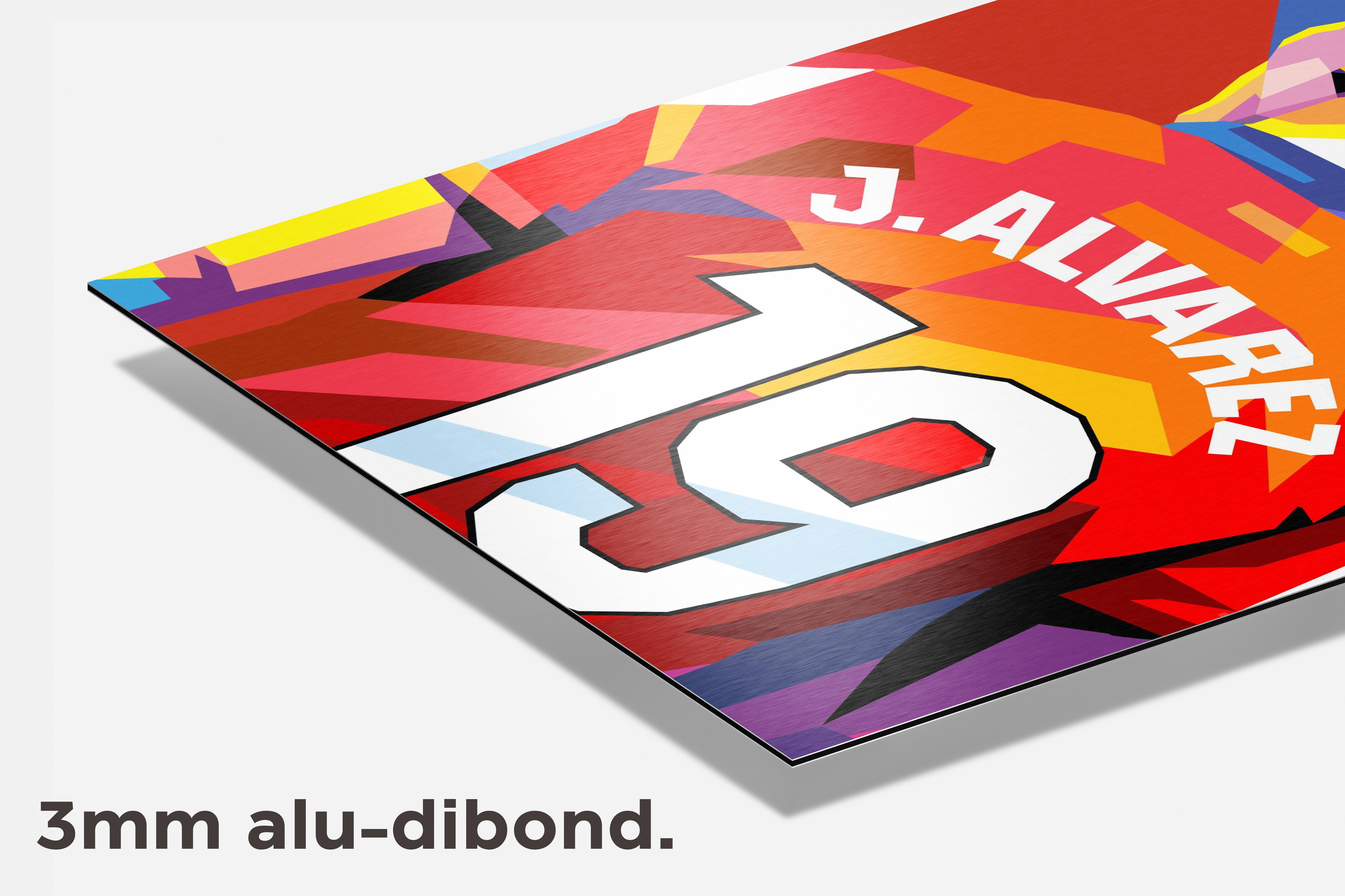 Julián Alvarez dibond detail