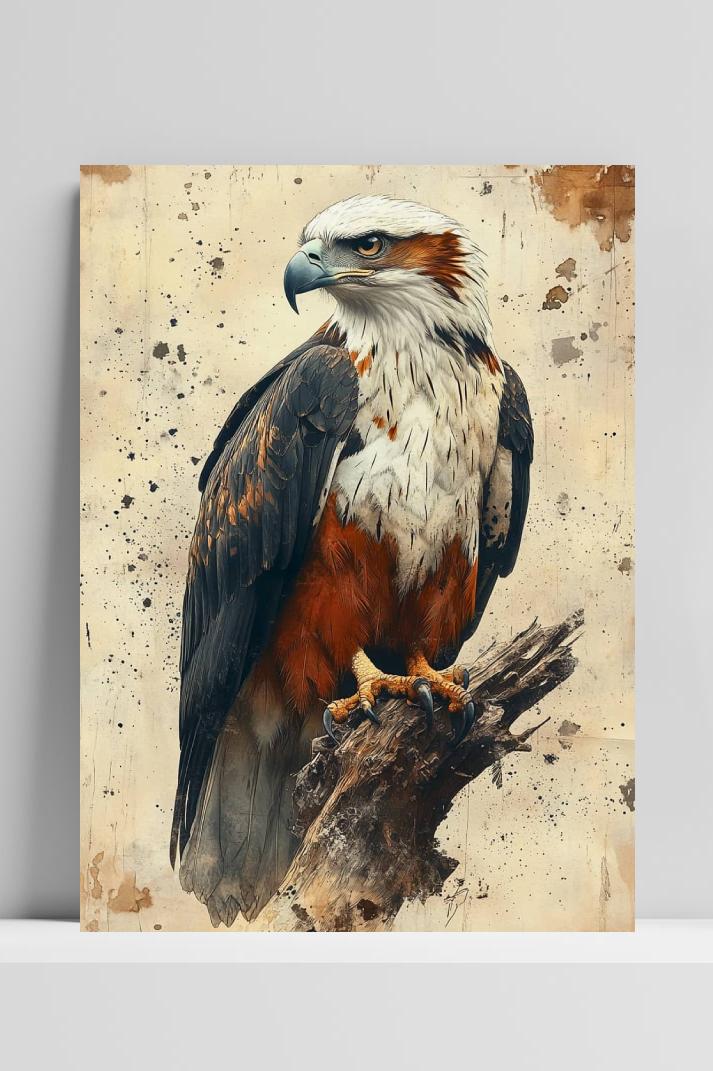 Amerikaanse Adelaar op 3mm aluminium dibond