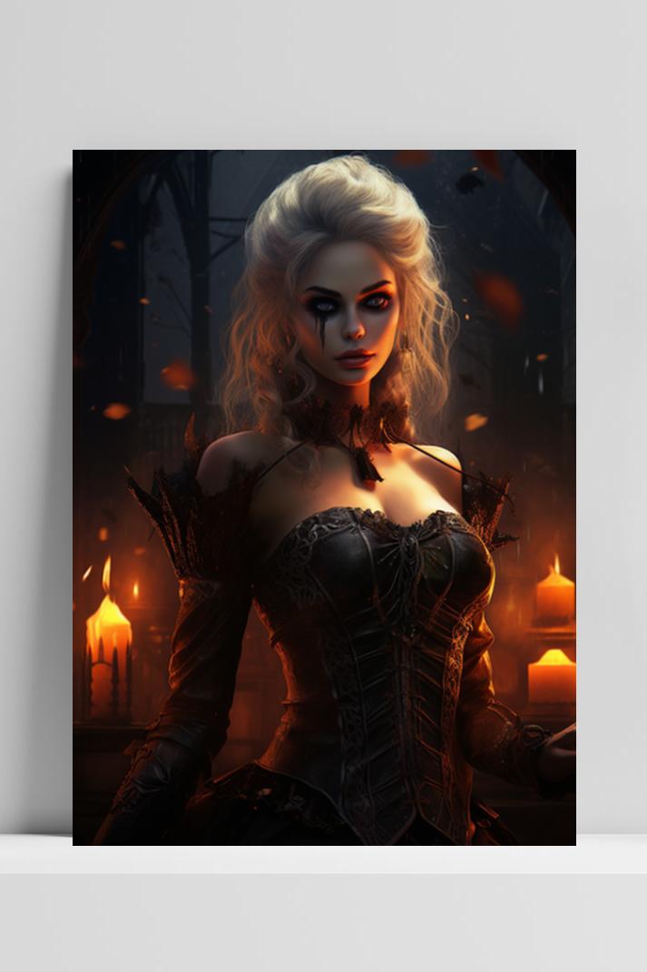 Halloween Vampier op 3mm aluminium dibond