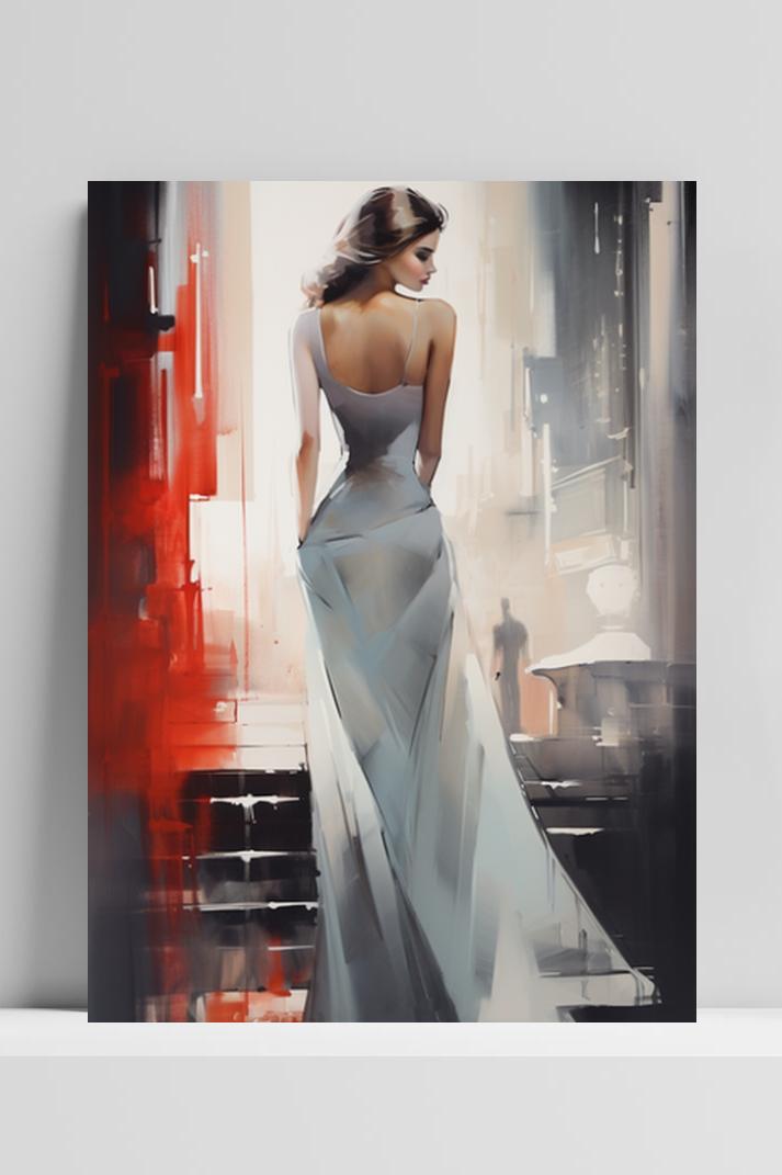 Bruid In Jurk op 3mm aluminium dibond