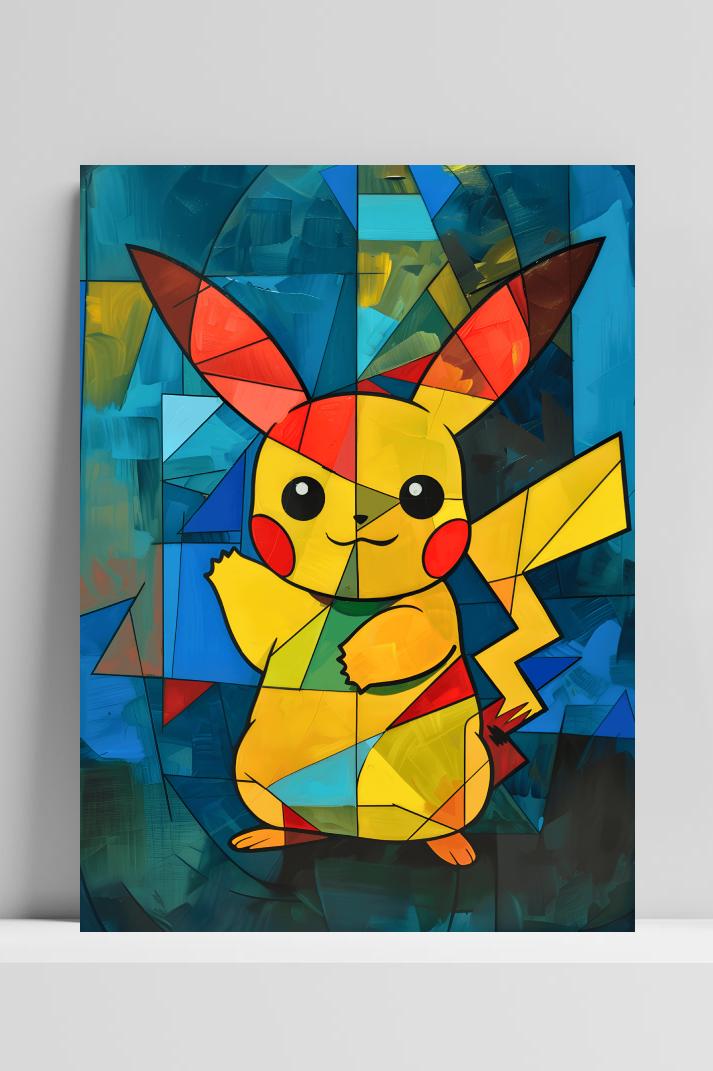 Pikachu Anime op 3mm aluminium dibond