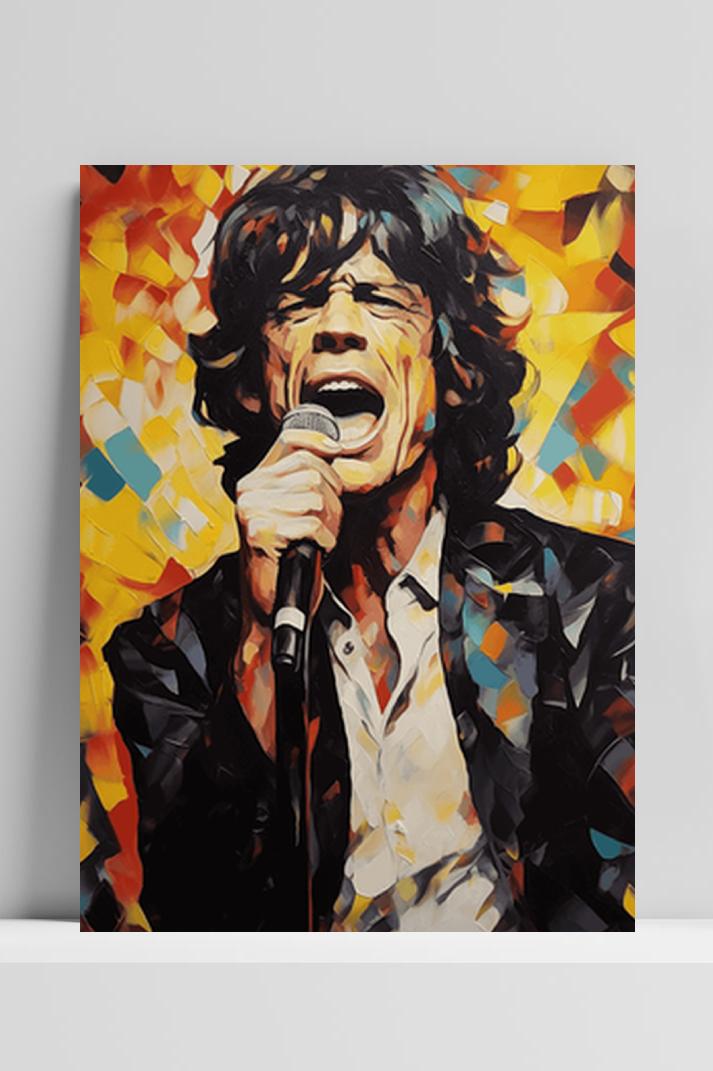 Mick Jagger op 3mm aluminium dibond