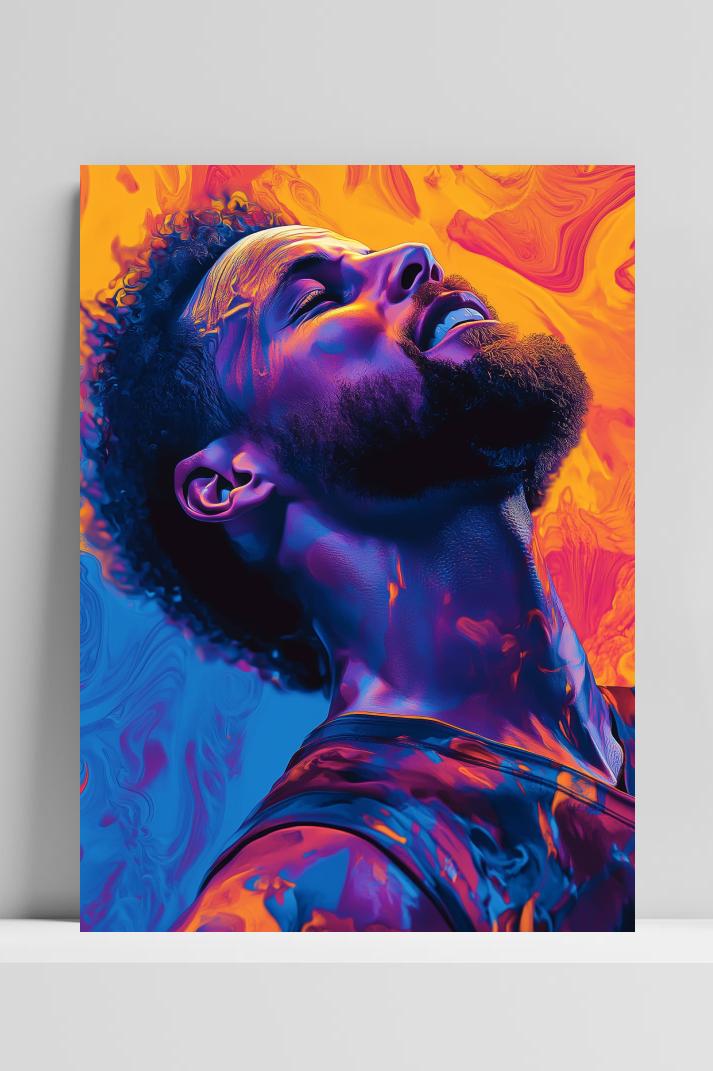 Stephen Curry op 3mm aluminium dibond