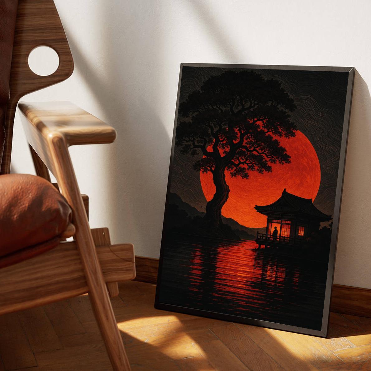 Red Moon Vintage Art poster sfeerbeeld 3