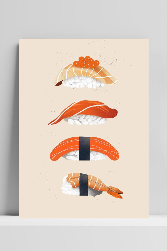 Sushi op 3mm aluminium dibond