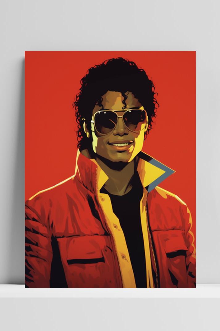 Michael Jackson Rood op 3mm aluminium dibond